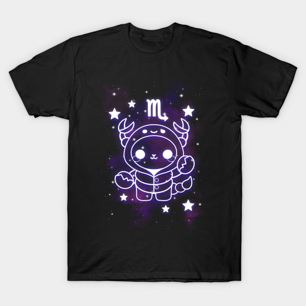 Scorpio kawaii zodiac sign T-Shirt by NemiMakeit